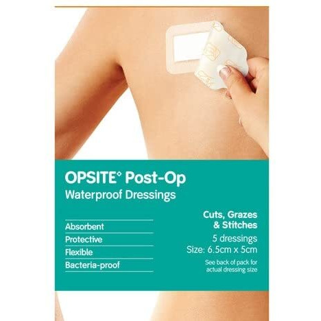 Waterproof Transparent Wound Dressing, Skin-Colored, Hypoallergenic & Wash-Proof Adhesive Bandage For Post-Surgical & Injury Protection, 6.5Cm X 5Cm (Pack Of 10)