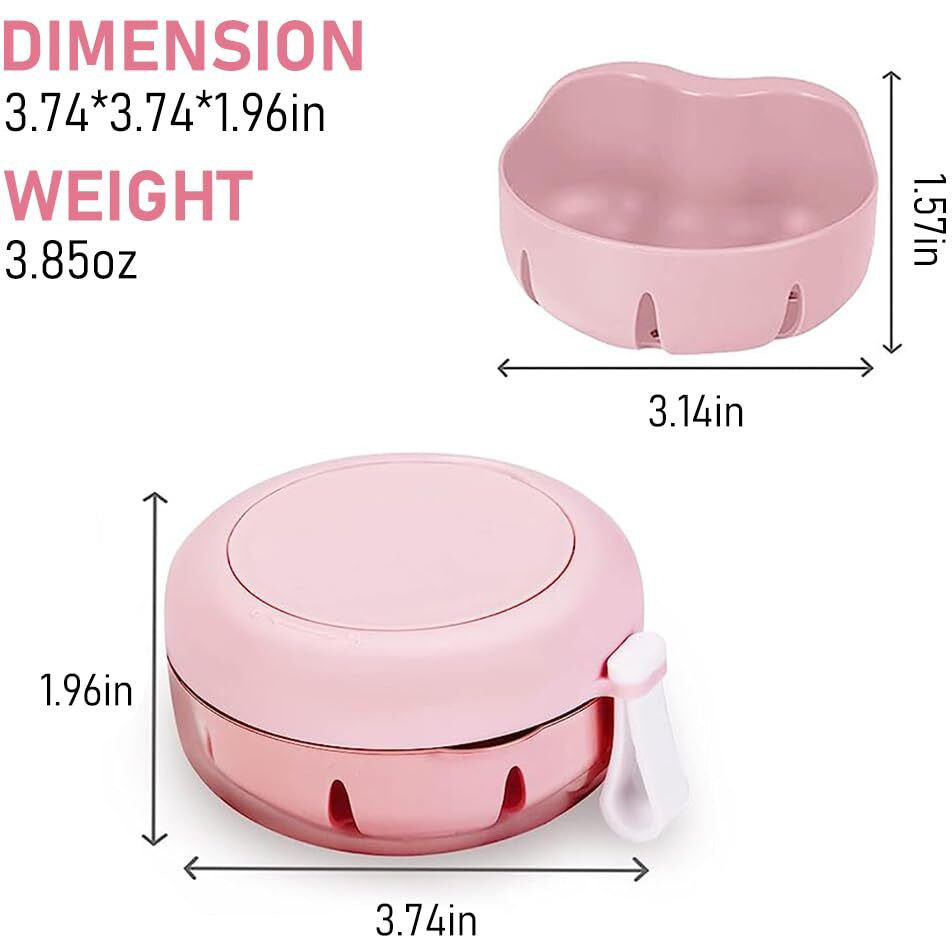 Hannea Denture Case, Denture Bath Case Cup Box Holder, Leak Proof Portable Retainer Case, Denture Box With Strainer & Mirror For Travel, Denture Case For Aligner Retainer Mouth Guard, Pink