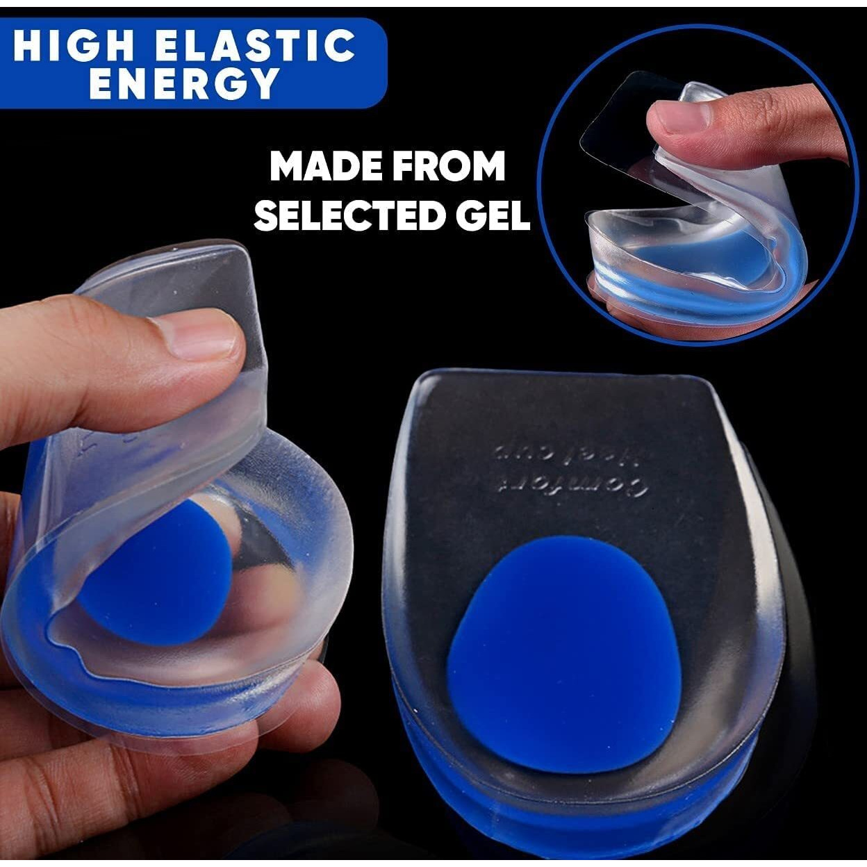 Nappwe Silicone Gel Heel Pad Socks For Heel Swelling Pain Relief, Dry Hard Cracked Heels Repair Cups Foot Care Ankle Support Cushion For Men And Women (Insoles)