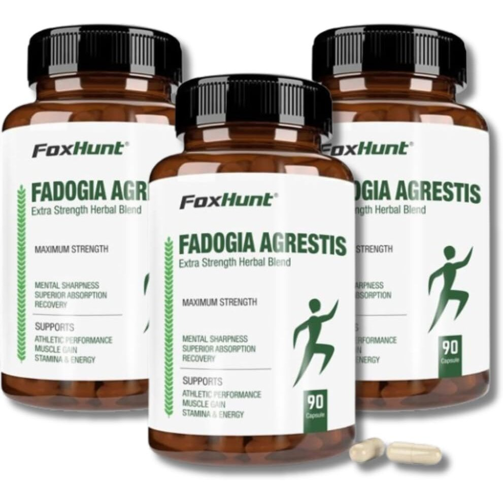 Fox Hunt Fadogia Agrestis 600Mg 1200Mg Per Serving Powerful Extract To Support Athletic Performance, Maximum Strength Men,S Health Supplement For Muscle Growth 60 Capsules (Pack Of 2)