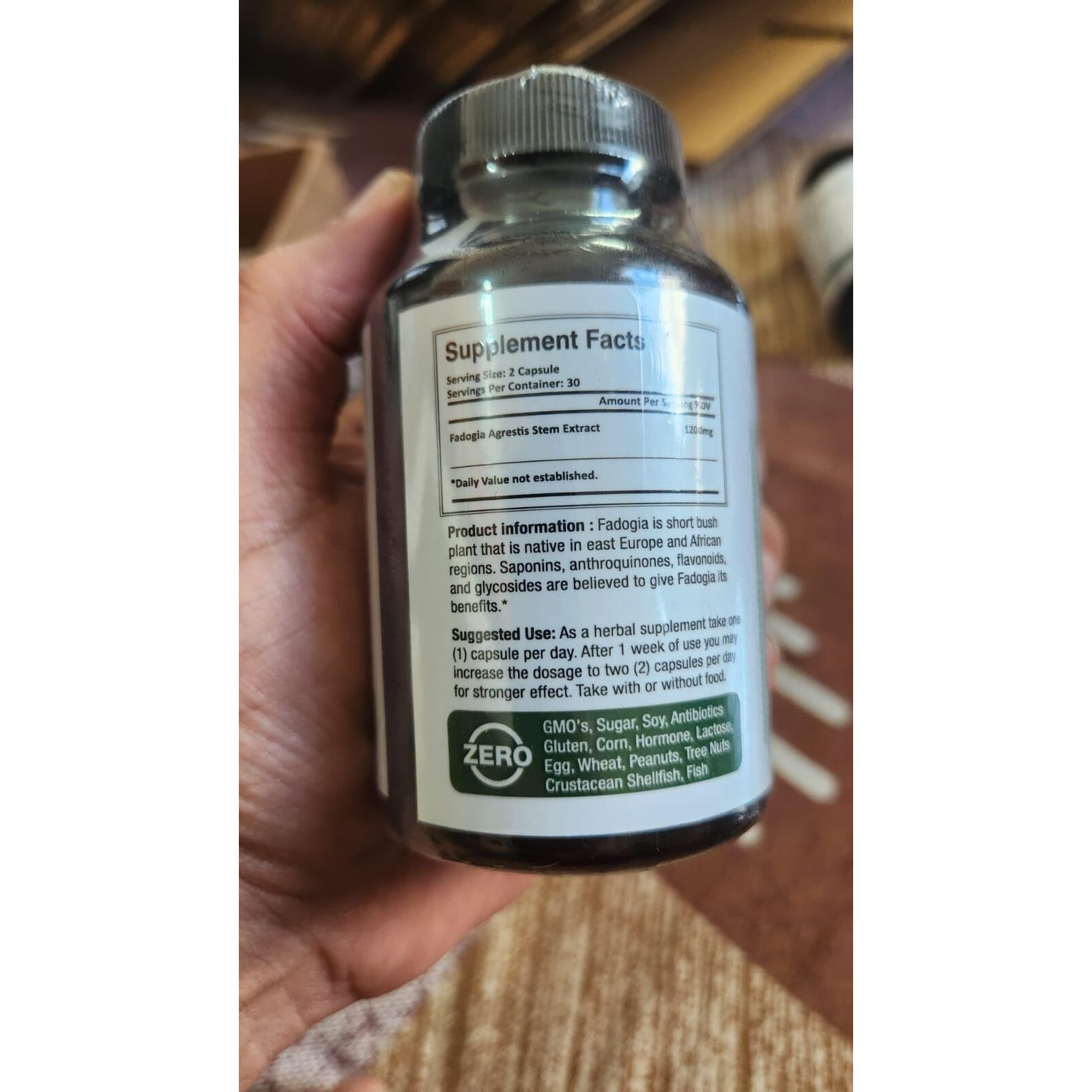 Fox Hunt Fadogia Agrestis 600Mg 1200Mg Per Serving Powerful Extract To Support Athletic Performance, Maximum Strength Men,S Health Supplement For Muscle Growth 60 Capsules (Pack Of 2)