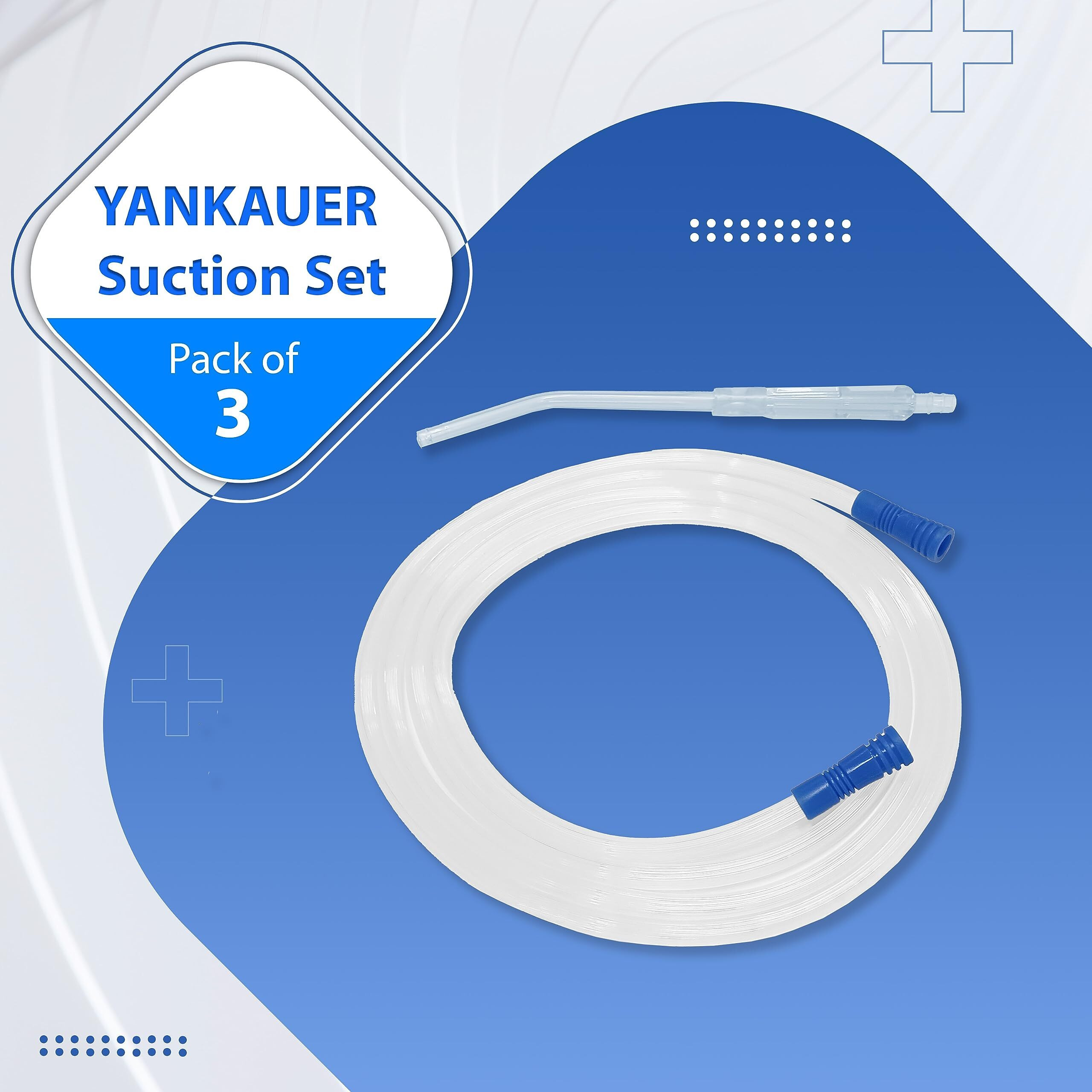 Otica Yankauer Suction Set | 2.5M Long Suction Tube With Yankauer Handle | Sterile - Eo (Yankauer Handle Standard Tip., 3)