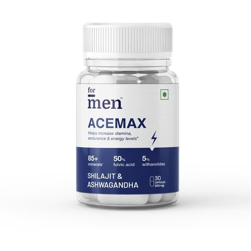 Formen Acemax Capsules For Men | Shilajit Ashwagandha | Ayurvedic Supplements - 30 Capsules