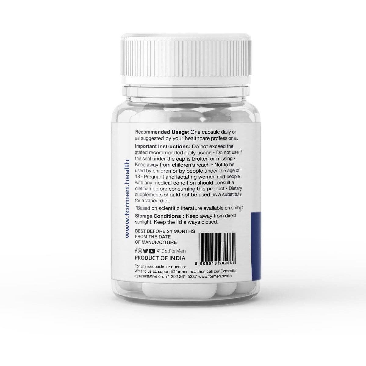 Formen Acemax Capsules For Men | Shilajit Ashwagandha | Ayurvedic Supplements - 30 Capsules