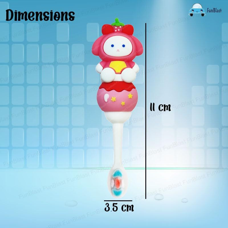 Funblast Soft Bristle Cartoon Toothbrush  Animal Design Soft Tooth Brush, Extra Microfiber Soft Bristles Toothbrush For 2-7 Years Old Children, Manual Toothbrush For Kids, Boys And Girls (Doll)