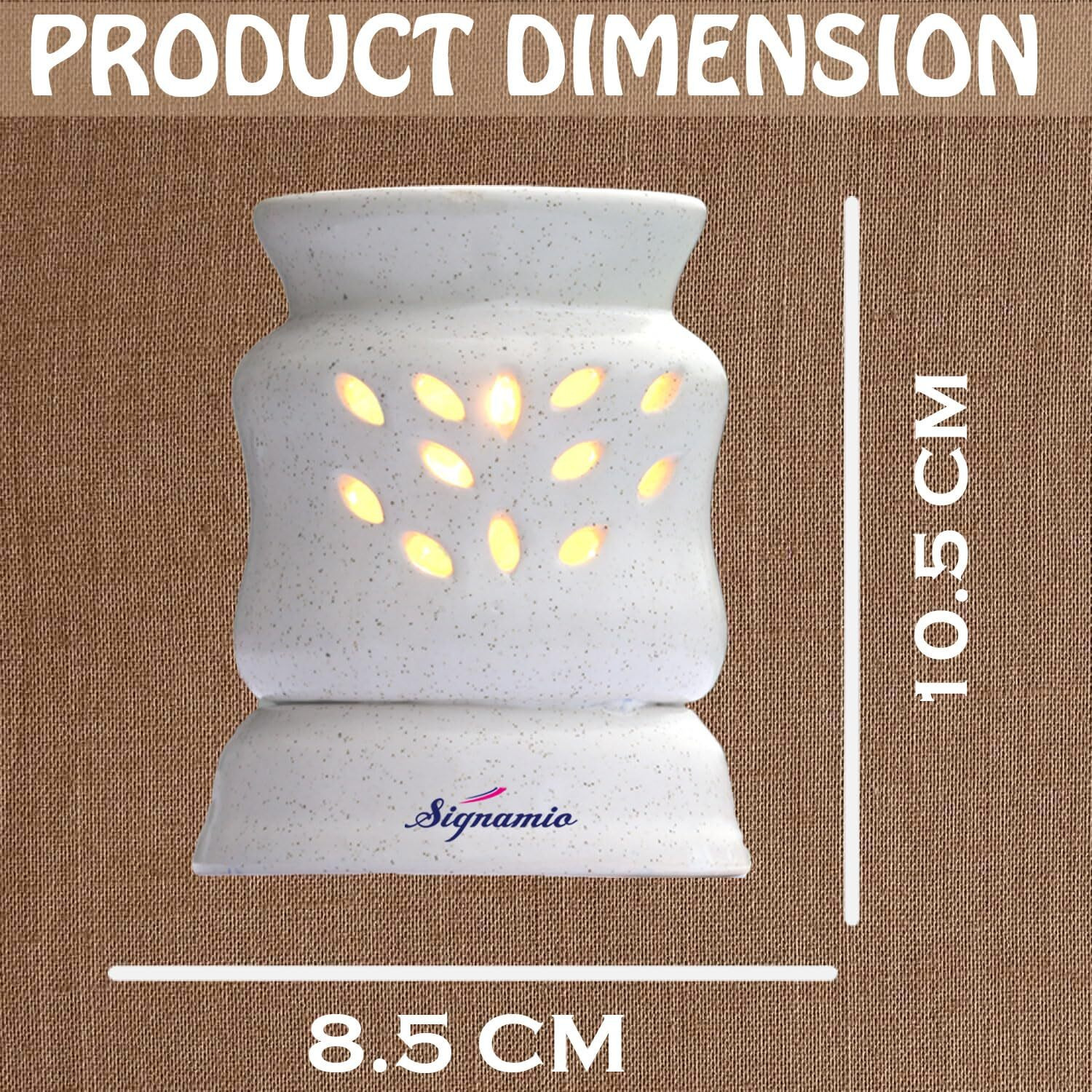 Signamio Ceramic Aroma Burner Diffuser For Home Fragrance Lamp For Home,Office, Bathroom, Pooja Room, Meditation, Yoga - Dn-10 (Rose, Sandal, Lemon Fragrance)