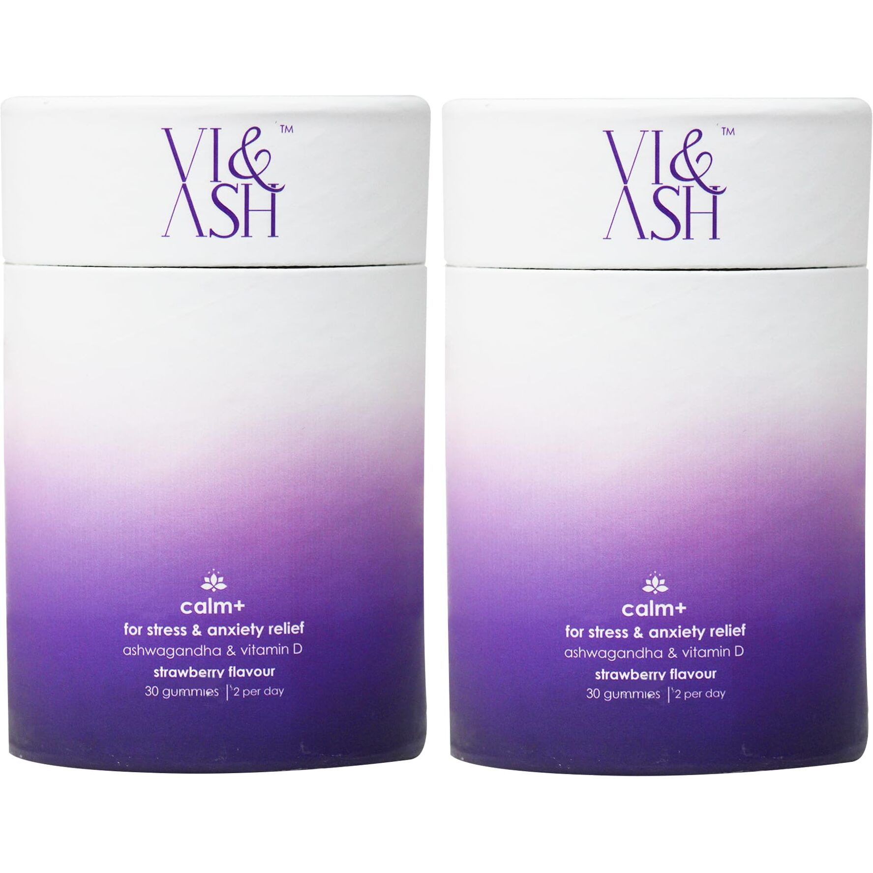 Vi & Ash Calm+ Gummies With Ashwagandha & Vitamin D | Improves Bone Density, Enhances Sleep Quality, Boost Immunity & Strength | 100% Vegan | 60 Strawberry Flavored Gummies For Men & Women