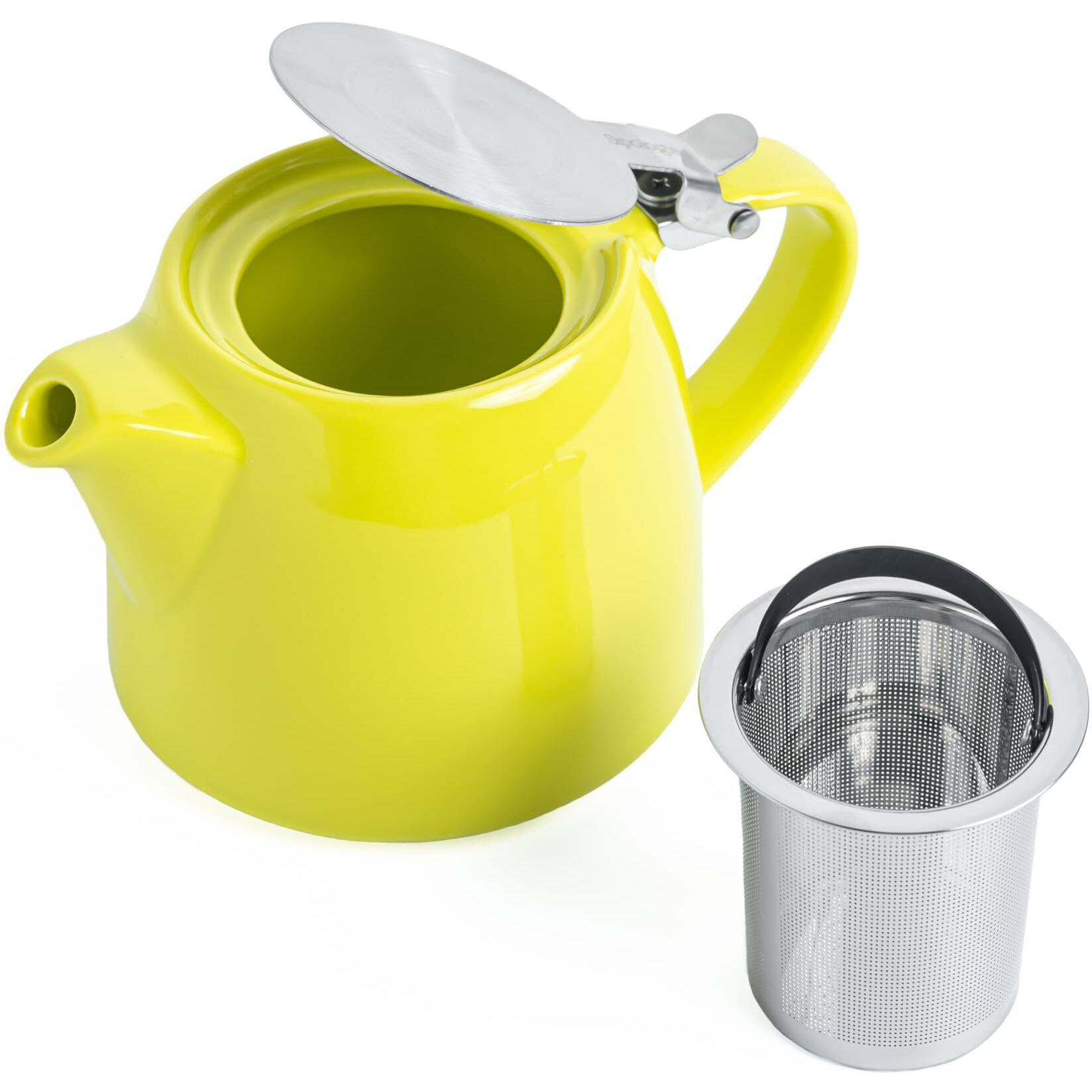Glenburn Tea Direct Ceramic Teapot Kettle With Infuser  Perfect Loose-Leaf, Flowery, Herbal, Green Tea Maker  High Fired, Finely Glazed Ceramic With Fine Mesh Stainless-Steel Infuser, Green, 400Ml