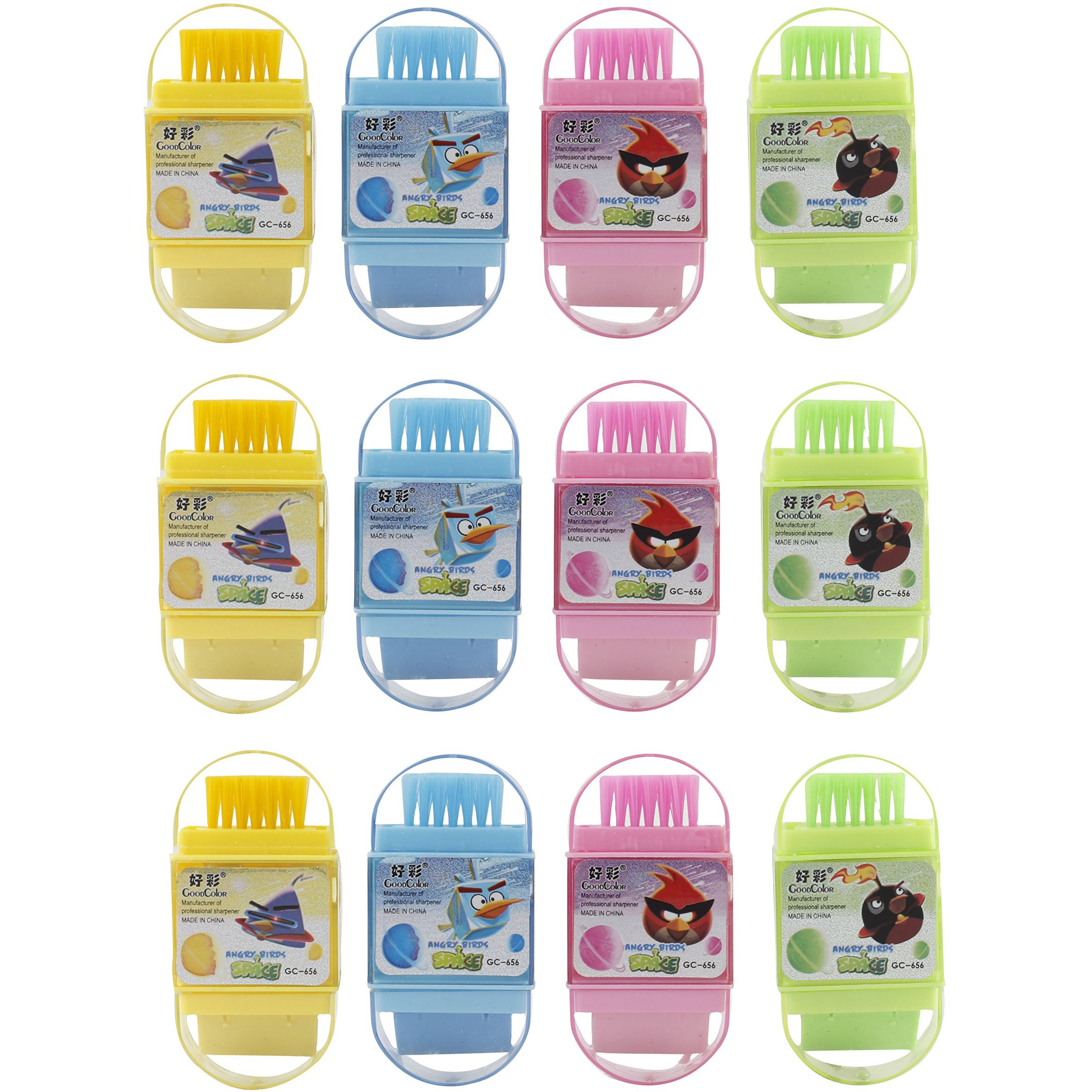 Parteet New Multicolour 3In1 Eraser,Sharpners And Brush Pack Of 12Pc For Kids