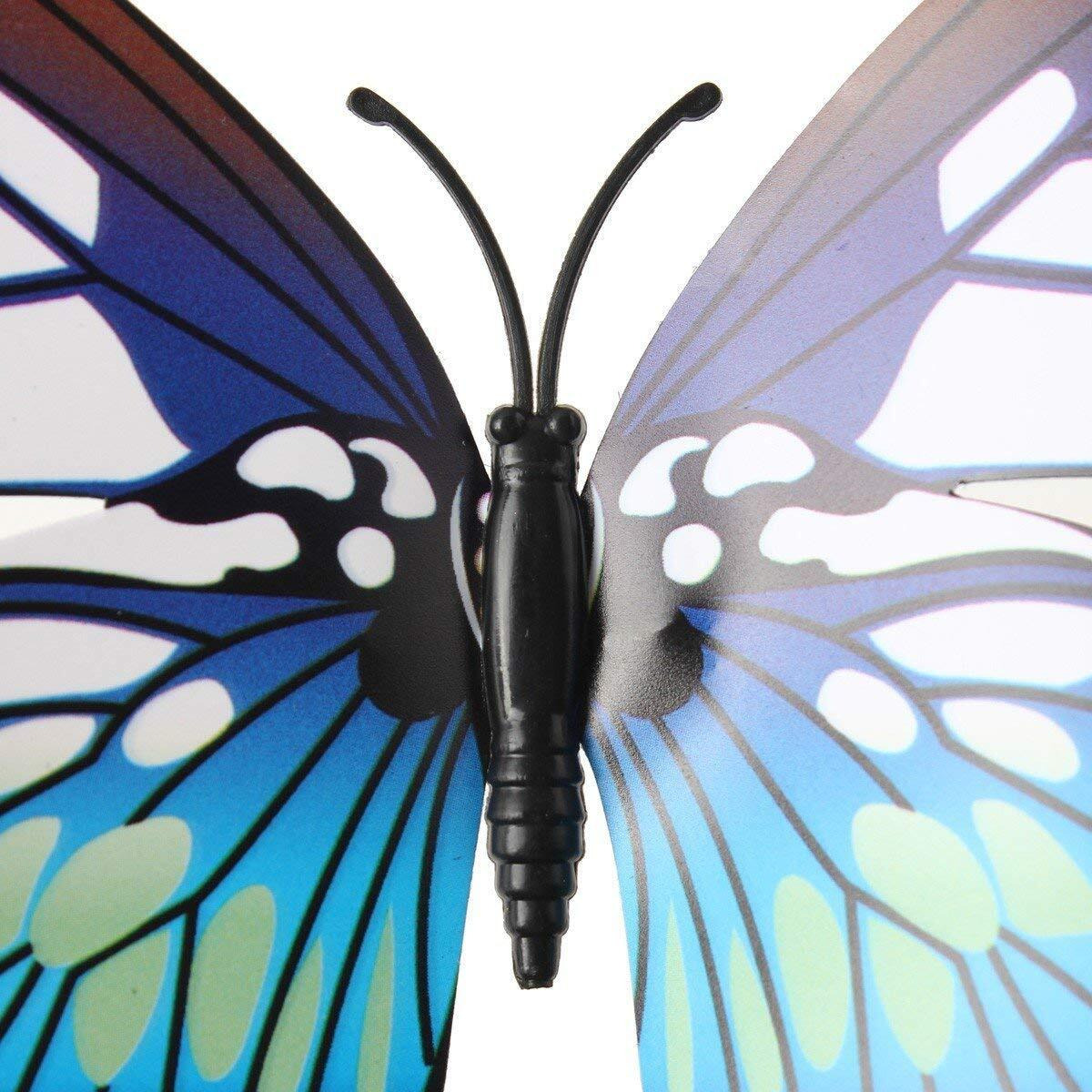 Xtore  Plastic 3D Home Build Beautiful Butterfly With Sticking Pad (Ocean Blue) -Set Of 12