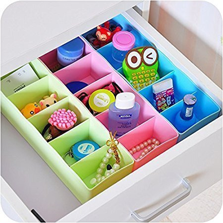 Inditradition Drawer Organizer, Dividers, Closet Storage Box | Multi-Purpose, Abs Plastic, Multi-Color (Pack Of 4)