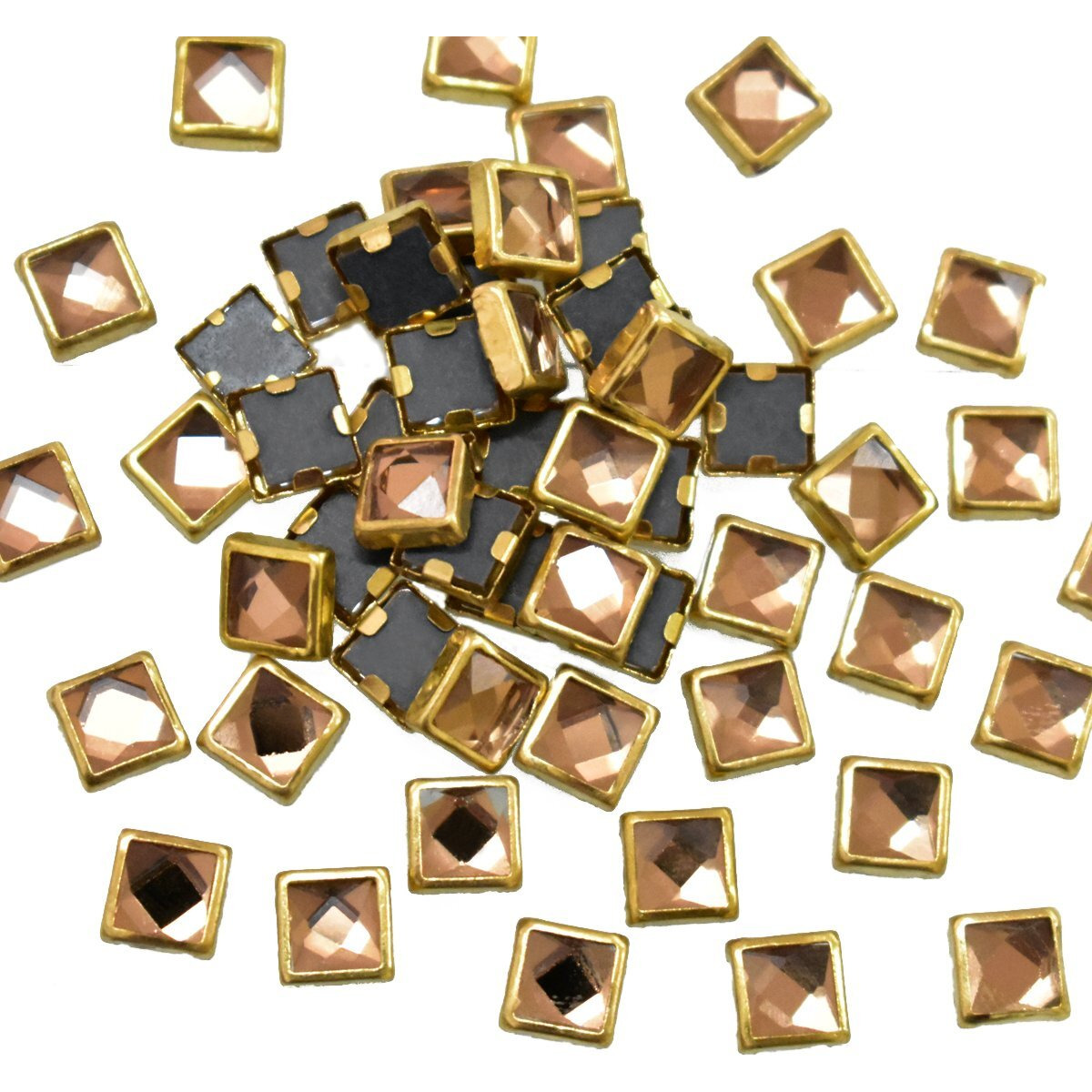 Embroiderymaterial Raw Material Flat Glue On Kundan Stones Beads For Craft, Jewellery Making, Bangles Work, Maggam Work Material, Aari Work (Square Shape, 5Mm, 500 Pieces),Multicolor