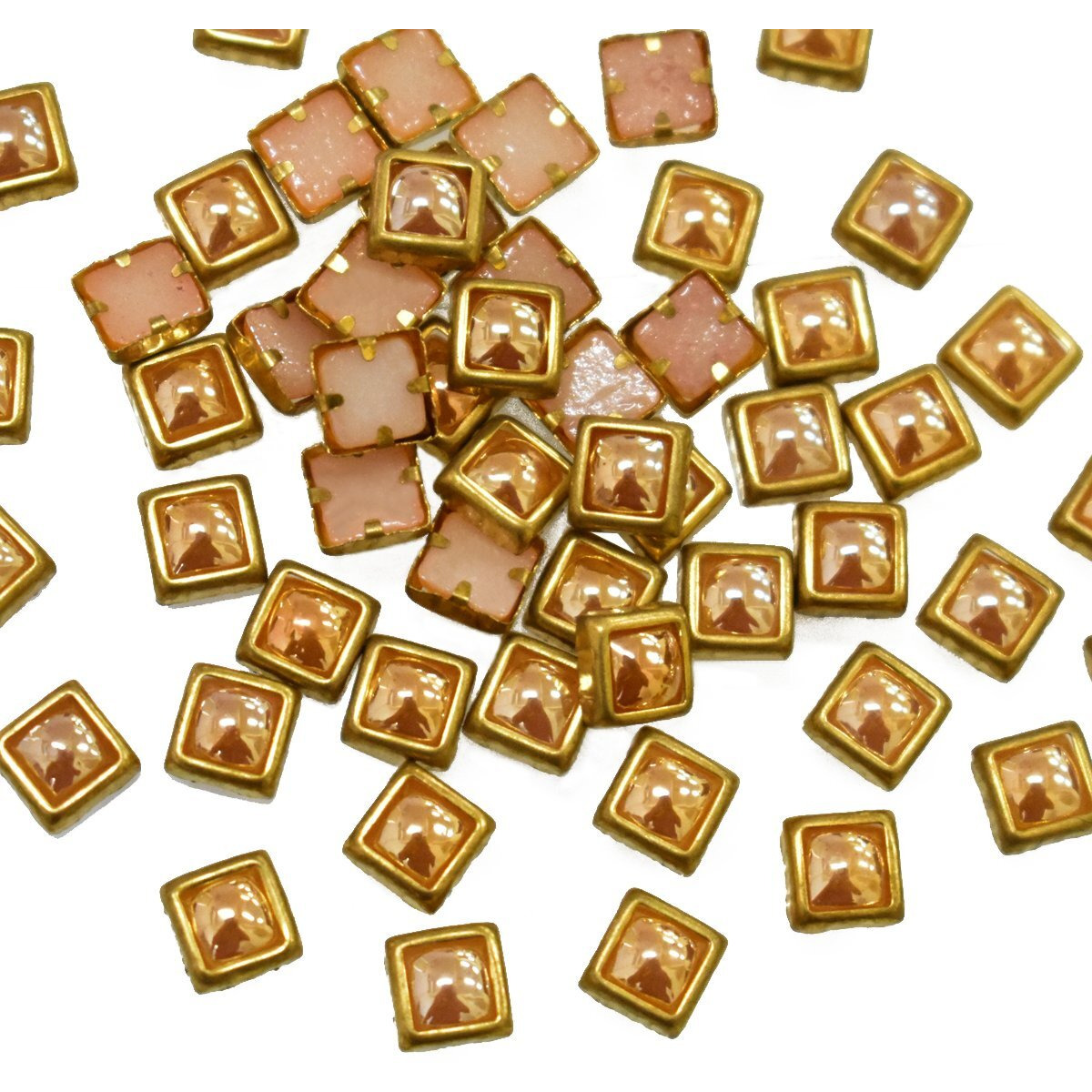 Embroiderymaterial Raw Material Flat Glue On Kundan Stones Beads For Craft, Jewellery Making, Bangles Work, Stones For Embroidery Work, Aari Work (Square Shape, 7Mm, 500 Pieces),Multicolor