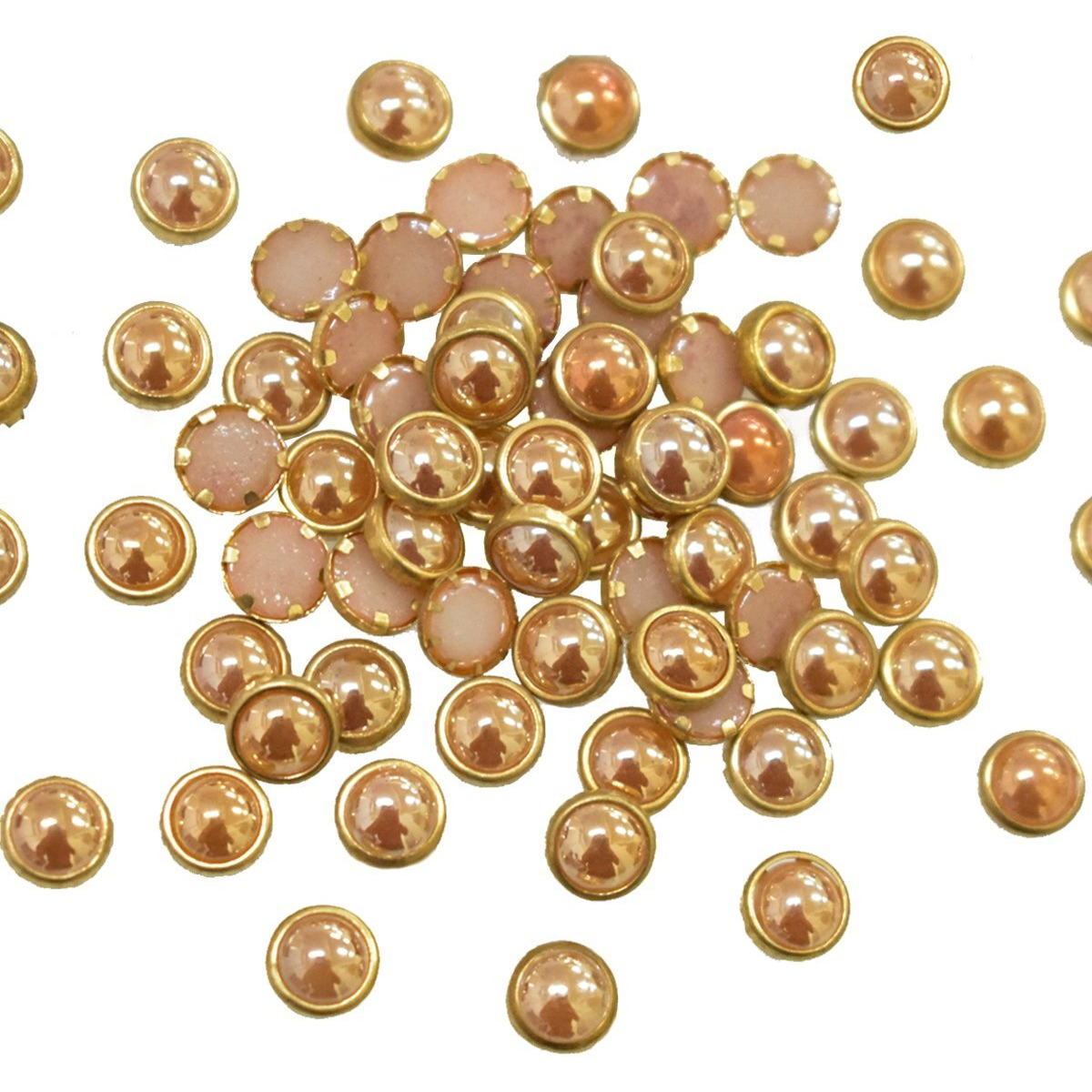 Embroiderymaterial Raw Material Flat Glue On Kundan Stones Beads For Craft, Jewellery Making, Bangles Work, Maggam Work Material, Stones For Embroidery Work, Aari Work (Round Shape, 6Mm, 500 Pieces)
