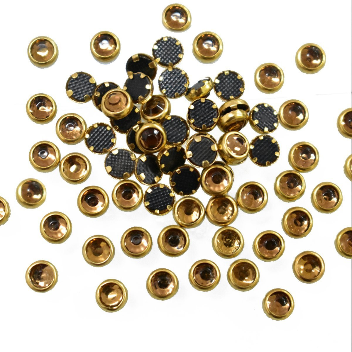 Embroiderymaterial Kundan Stones, Round Shape, 4Mm, 500 Pieces, Multicolor, For Jewellery Making, Craft, Embroidery Work