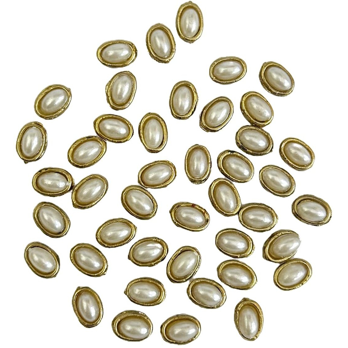 Embroiderymaterial Sew On Kundan Stones/Rhinestones/Beads For Craft Work, Embroidery Work, Jewellery Work, Aari Work, Maggam Work Etc (Oval Shape, Silver Color, 5X7 Mm, 100 Pieces)