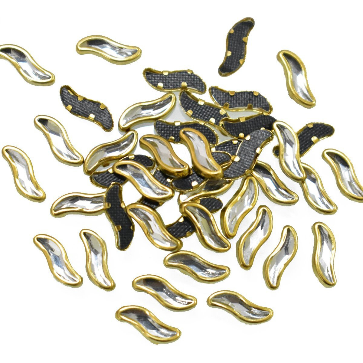 Embroiderymaterial Kundans For Embroidery, Craft And Jewellery Making (S Shape, 4Mm, 500 Pieces),Multicolor