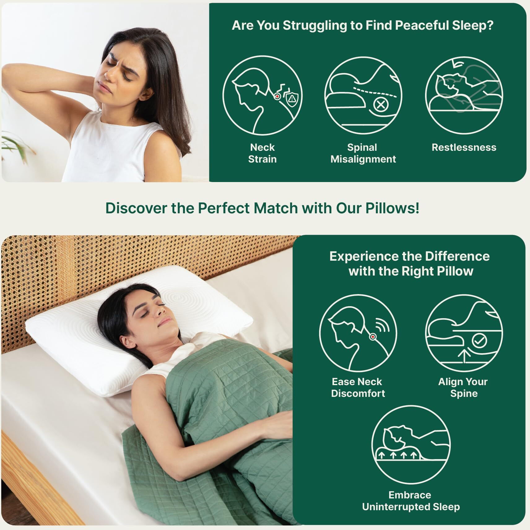 The White Willow Pillow Set Of 2 Orthopedic Memory Foam Cooling Gel Extra Large King Big Size Neck & Back Support Sleeping Bed Pillow (27" L X 17" W X 5" H Inches)- Off White