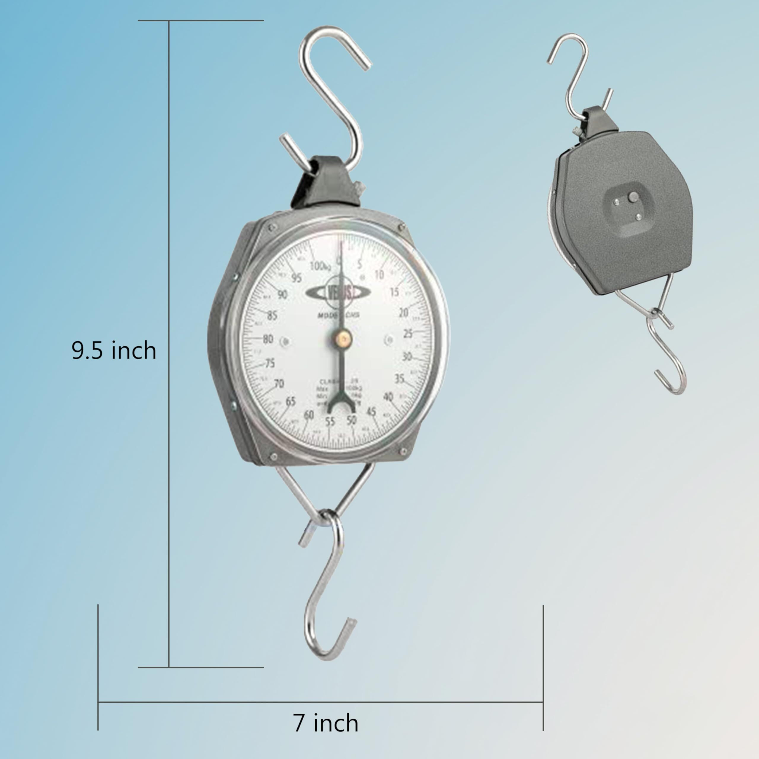 Pesca Venus Commercial Hanging Weighing Scale - 100Kg, Silver