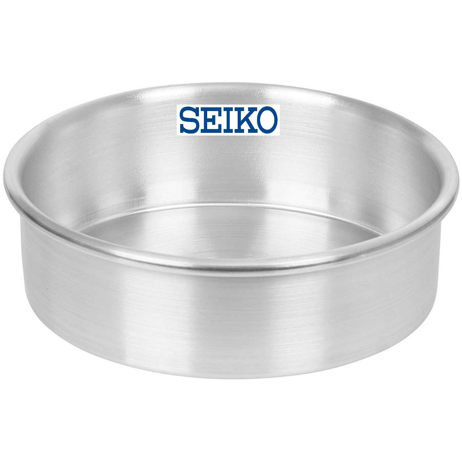 Seiko Premium 6-Inch Round Aluminum Cake Tin  Heavy-Duty, 2-Inch Deep Silver Baking Pan For Even Heat, Warp-Resistant & Non-Reactive Surface, Ideal For Cakes, Cheesecakes & Gourmet Desserts