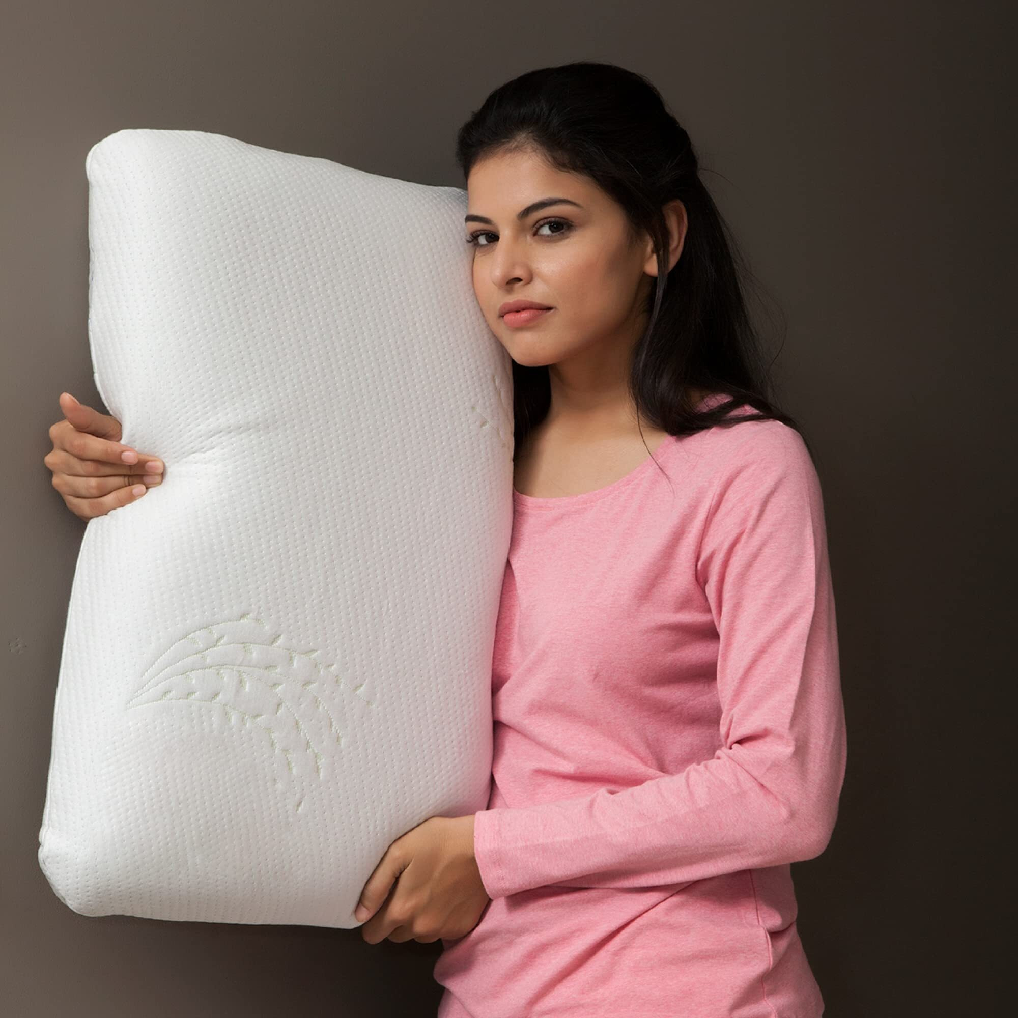 The White Willow Pillow Set Of 2 Orthopedic Memory Foam Small Size Neck & Back Support Bed Pillow For Sleeping (22L X 14W X 4H Inches)- Off White