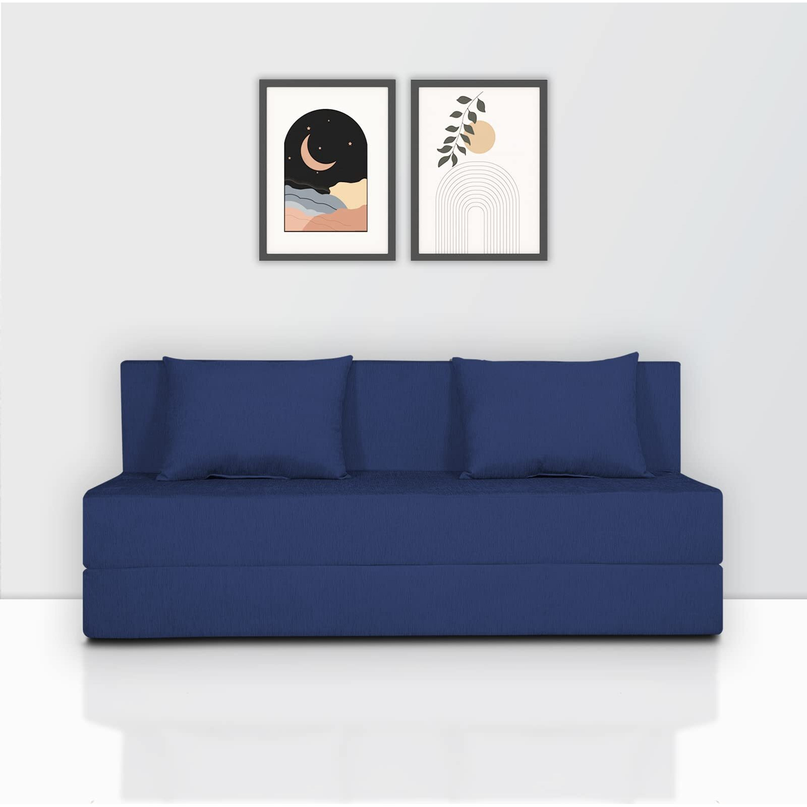 Adorn India Easy Three Seater Sofa Cum Bed Alyn 5'X 6' (Dark Blue)(1 Year Warranty)