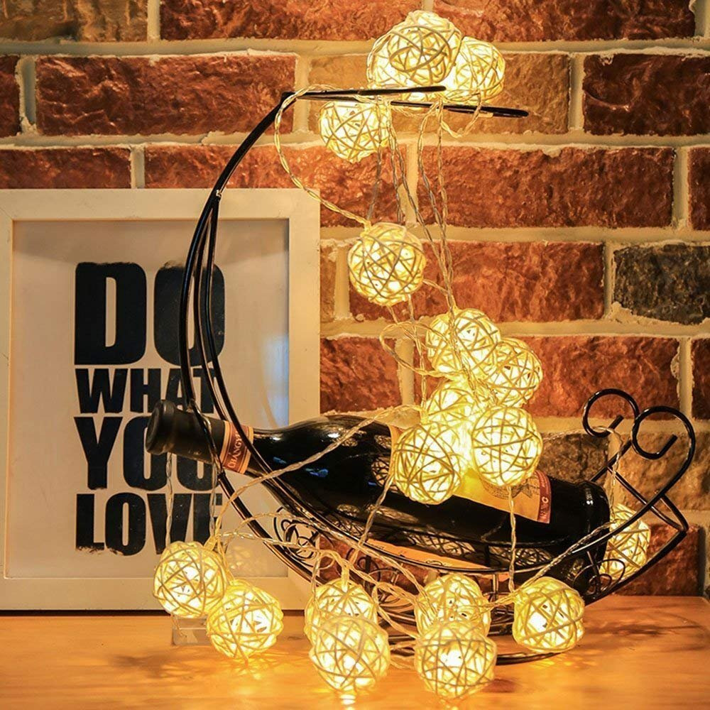 Mansaa Led Lights For Decoration | 18 Months Warranty, 20 Gold Balls | Christmas Decorations, Light Decor, Christmas Lights, Lights For Decoration, Christmas Decor With 2 Mtr Length (Yellow, 1 Pack)