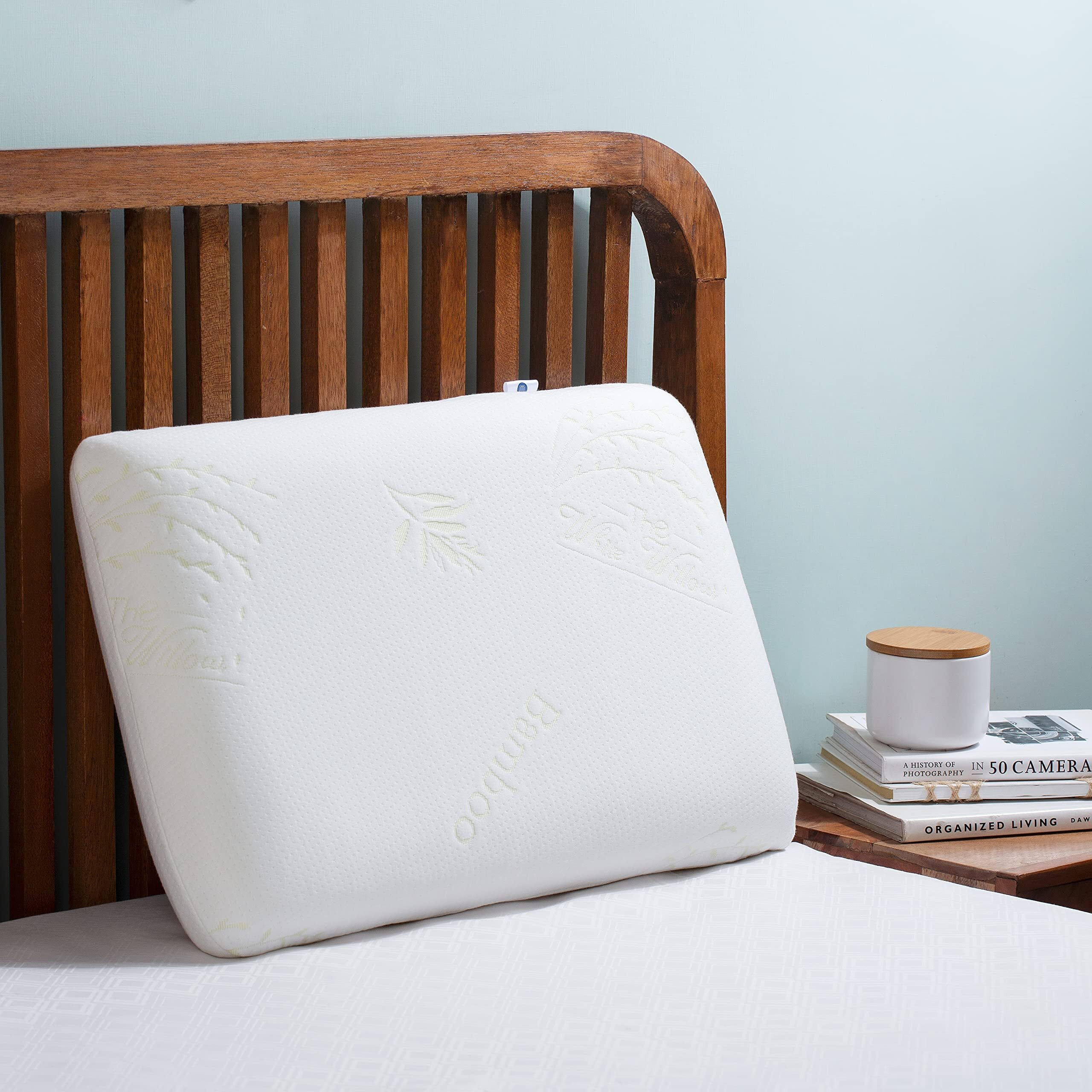 The White Willow Memory Foam Pillow Set Of 2 For Neck & Shoulder Pain-Cervical Pillow For Sleeping-Orthopedic Bed Pillow For Back, Side & Stomach Sleepers-Thick-Medium Firm-Xl King Size-5" H-Blue