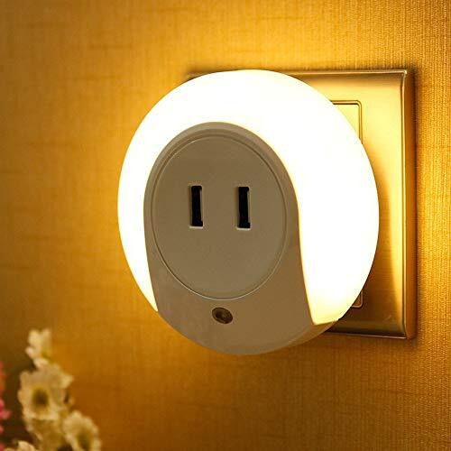 Home Cube Smart Control Sensor Led Night Light Bedroom Lamp With Dual Usb Phone Charging Switch Socket (Warm White, Pack Of 1,Plastic)