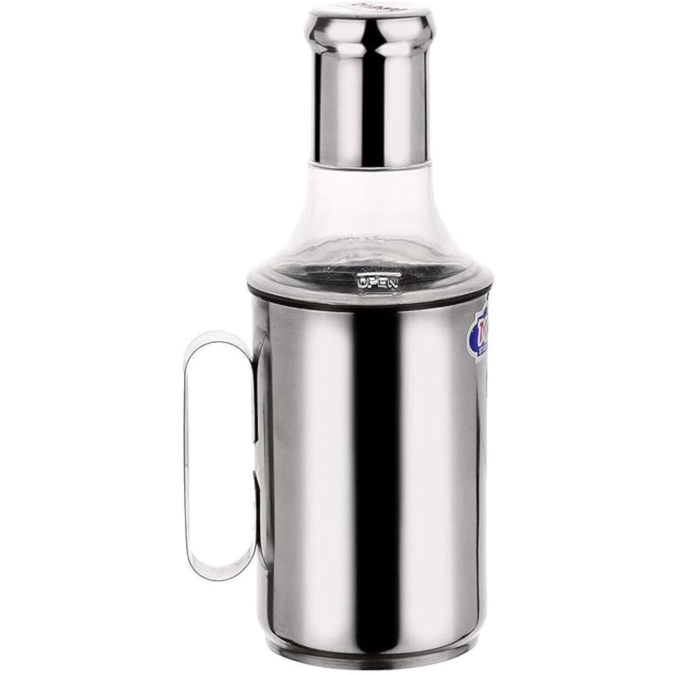 Maru Oil Dispenser 1 Litre Steel - Airtight Cap & Leakproof Design Oil Bottle, Mess-Free Storing & Pouring With Easy-Removeable Nozzle, One-Handed Grip For Effortless Cooking.