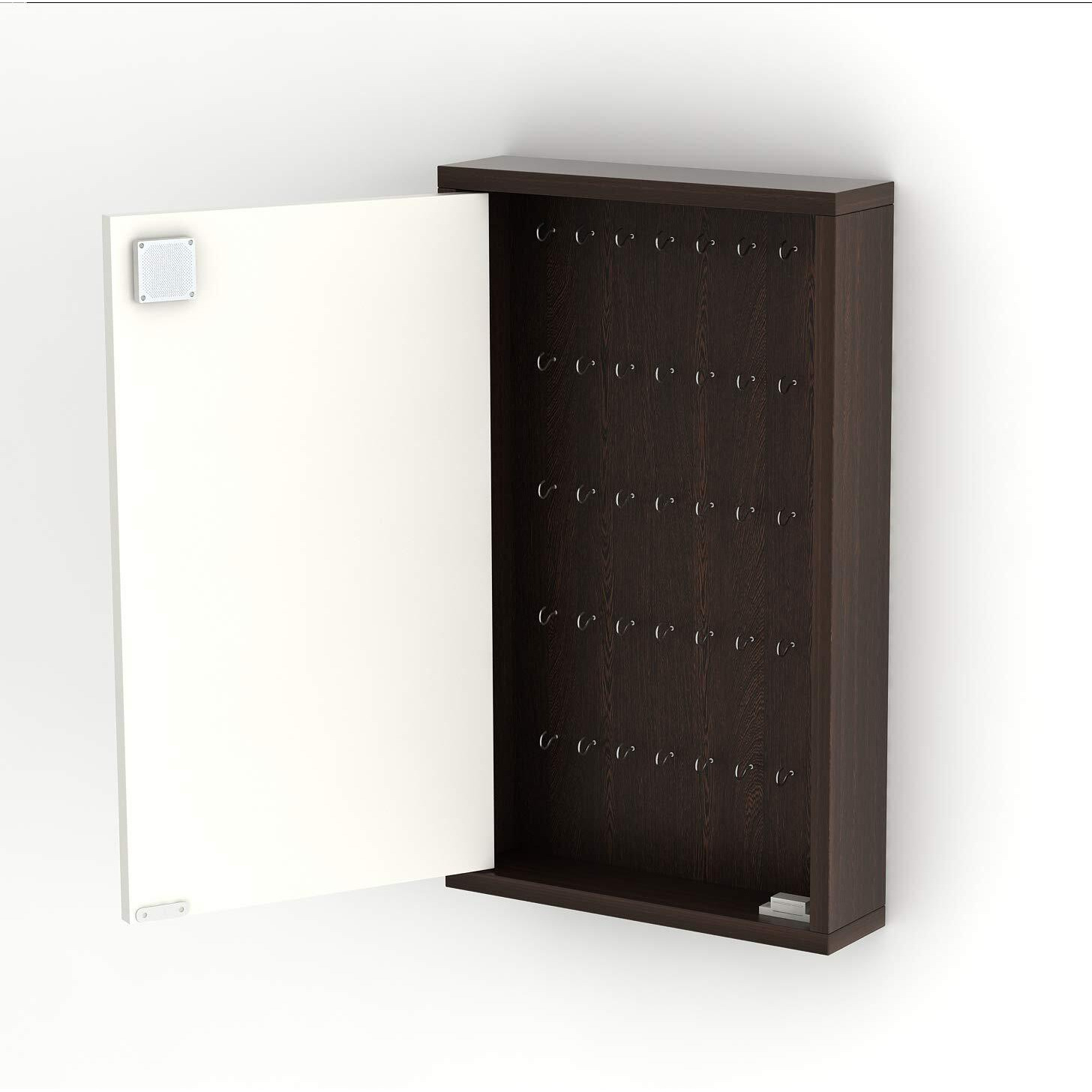 Bluewud Torene Engineered Wood Wall Mount Key Box Cabinet, Key Holder With Locker Upto 40 Keys For Living Room Home Furniture (Wenge & White)