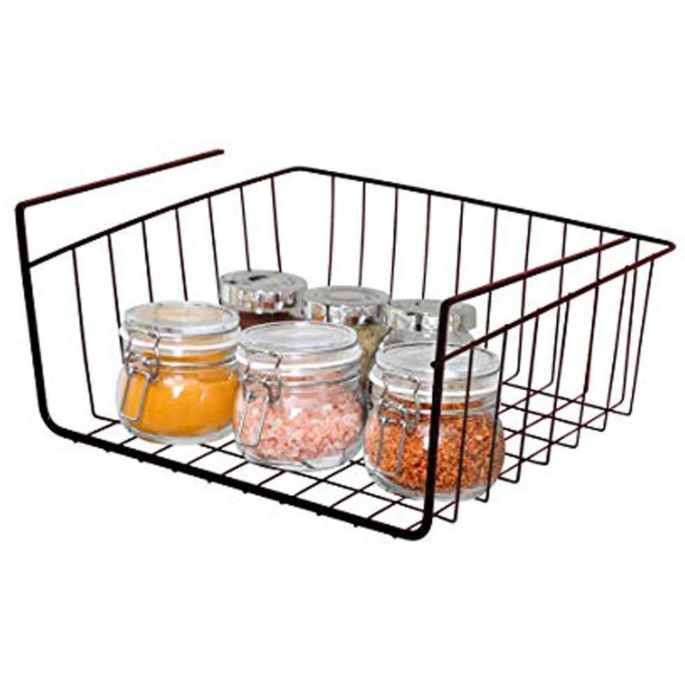 Go Hooked 12 Inch Under Shelf Basket | Under Cabinet Storage Organizer | 1 Pc Black | Space Saving, Versatile, Heavy Duty, Sleek, Sturdy, Efficient, Compact And Durable Basket