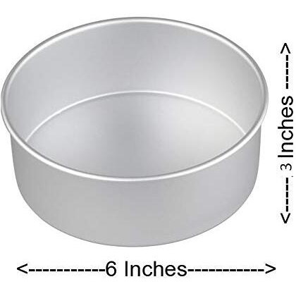 Rinkle Trendz Aluminium Round Cake Pan Tin Mould 6-Inches X 3 Inches Height