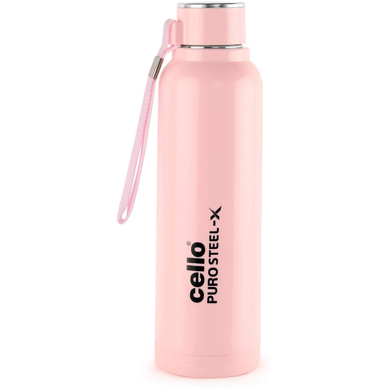 Cello Puro Steel-X Benz With Inner Steel And Outer Plastic Water Bottle, 730 Ml (Pink)