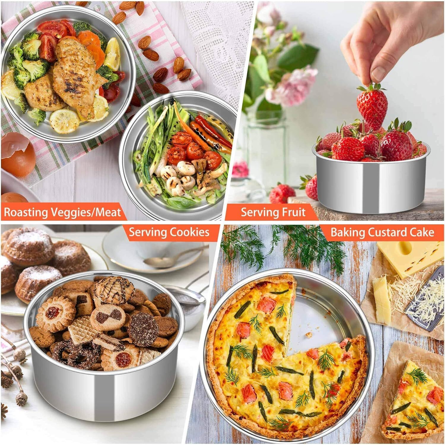 Rinkle Trendz Aluminium Round Cake Mould (Cake Pan,Tin) Fixed Bottom (Inch 7X3)