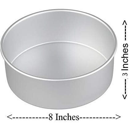 Rinkle Trendz Aluminium Round Cake Pan Tin Mould 8-Inches X 3 Inches Height