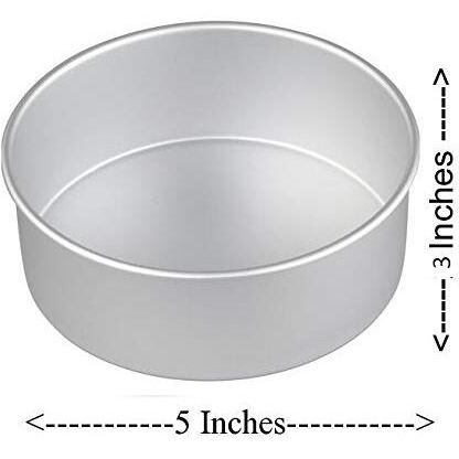 Rinkle Trendz Aluminium Round Cake Pan Tin Mould 5-Inches X 3 Inches Height - Mini Cake