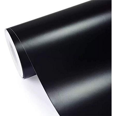 Elton Black Matte Adhesive Decorative Vinyl Shelf Liner Decorative Self Adhesive Vinyl Sheet For Table Top,Furniture, Almirah And Other Diy, Renovation Projects 24 X 144 Inches
