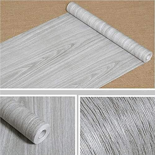 Elton Light Distressed Brown Teak Wood Grain Textured Self Adhesive Almirah Skin - 48X72 Inch