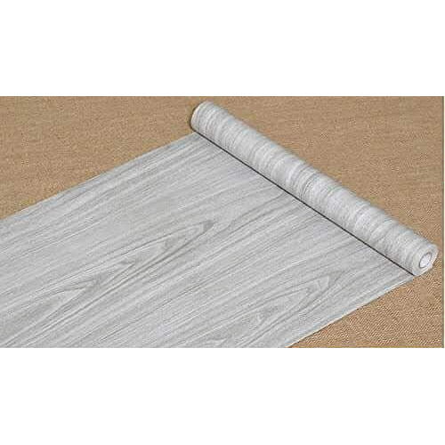 Elton Light Distressed Brown Teak Wood Grain Textured Self Adhesive Almirah Skin - 48X72 Inch