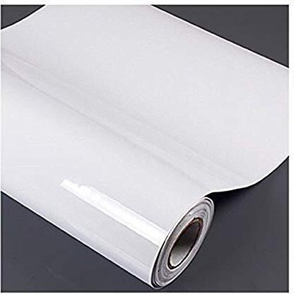 Elton White Glossy Adhesive Decorative Vinyl Shelf Liner Decorative Self Adhesive Vinyl Sheet For Table Top,Furniture, Almirah And Other Diy, Renovation Projects 24 X 144 Inches
