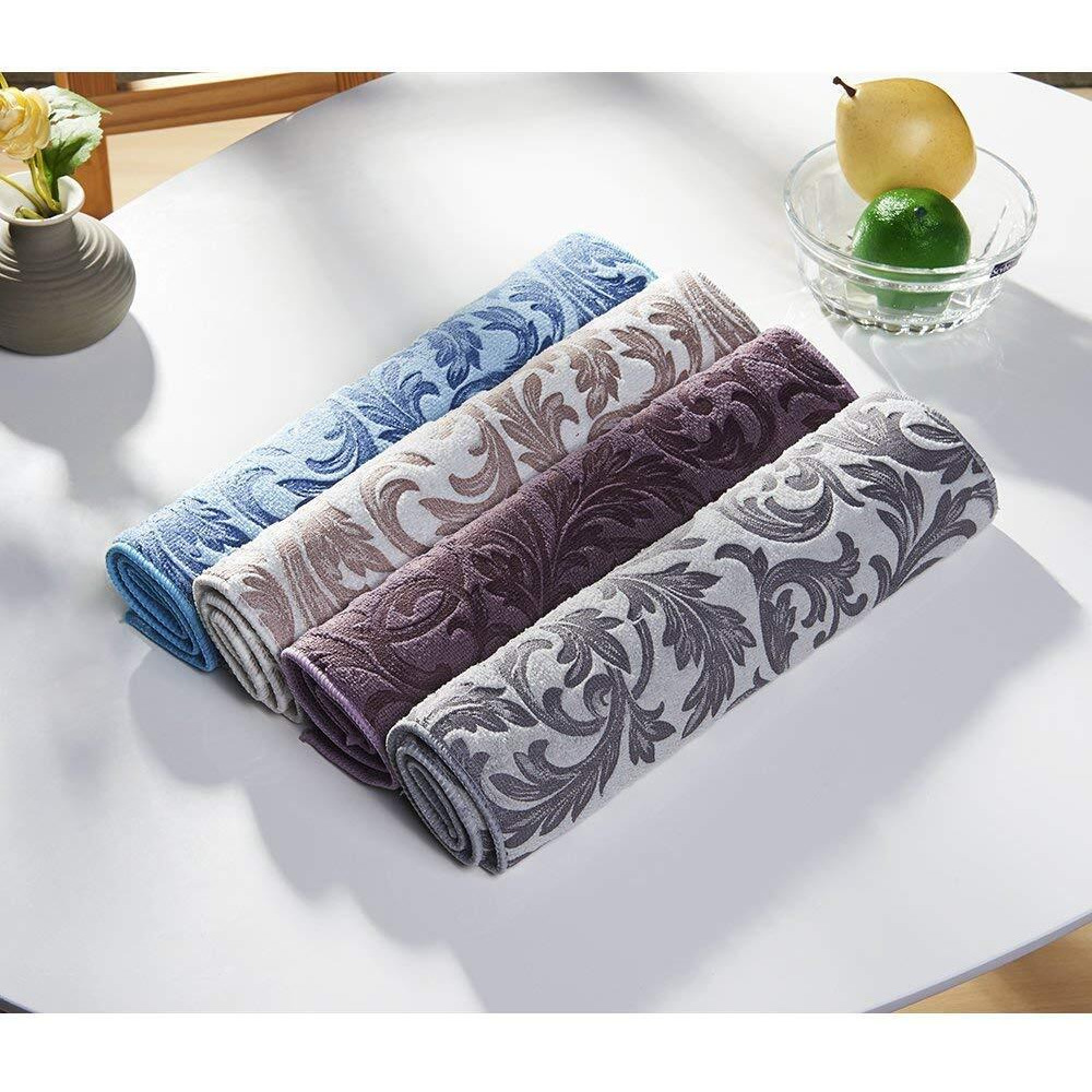 Sakoraware Kitchen Absorbent Draining Mat Extra Absorbent (38X48 Cm) Microfiber Dish Utensils Cutlery Fruits Vegetables Drying Mat Kitchen Countertop Protector, Reversible Use, 1 Pc, Assorted Color