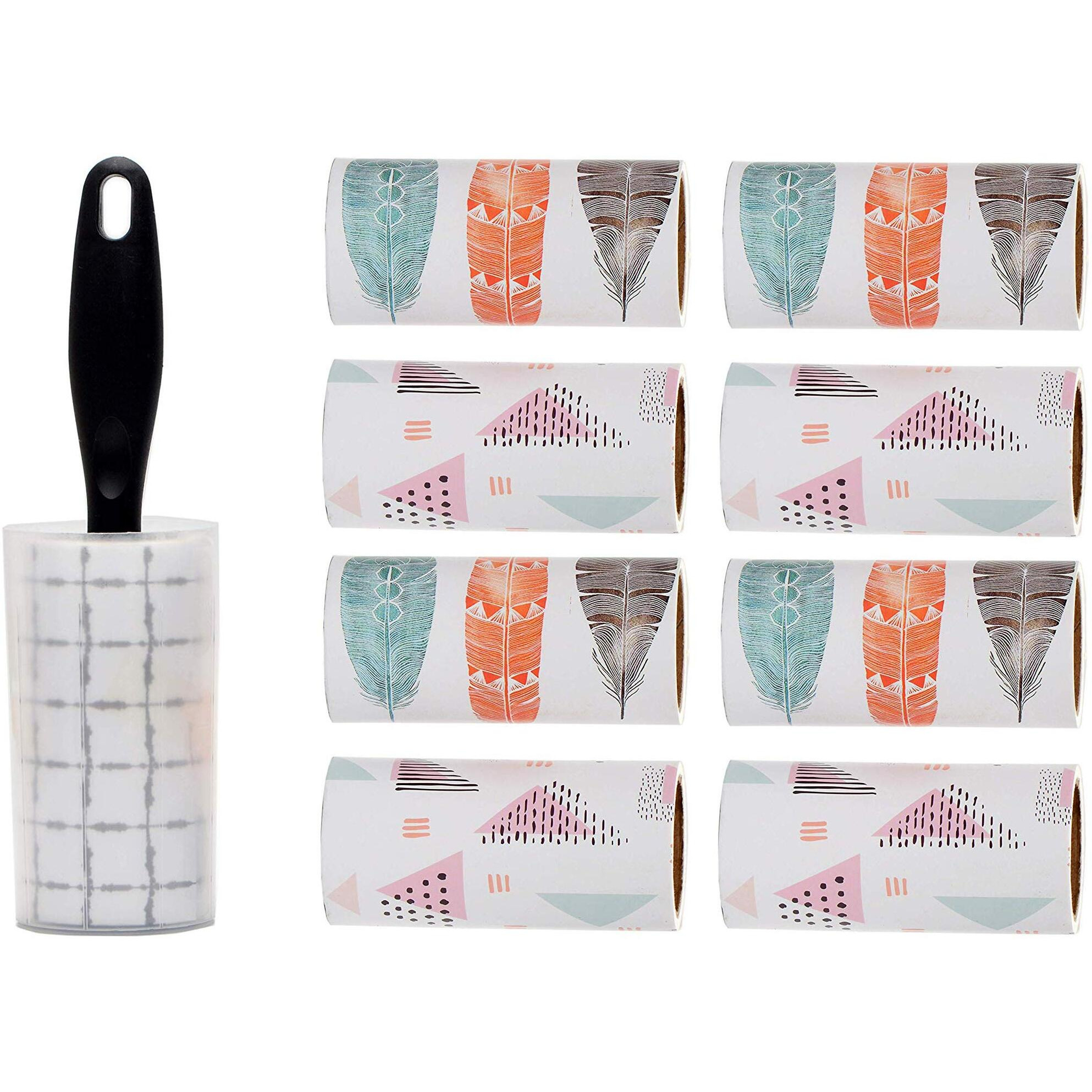 Store 2508 Lint Roller With Cover (60 Sheet) + 8 Refills (60 Sheets Each), One Sticky Lint Roller With 60 Sheets