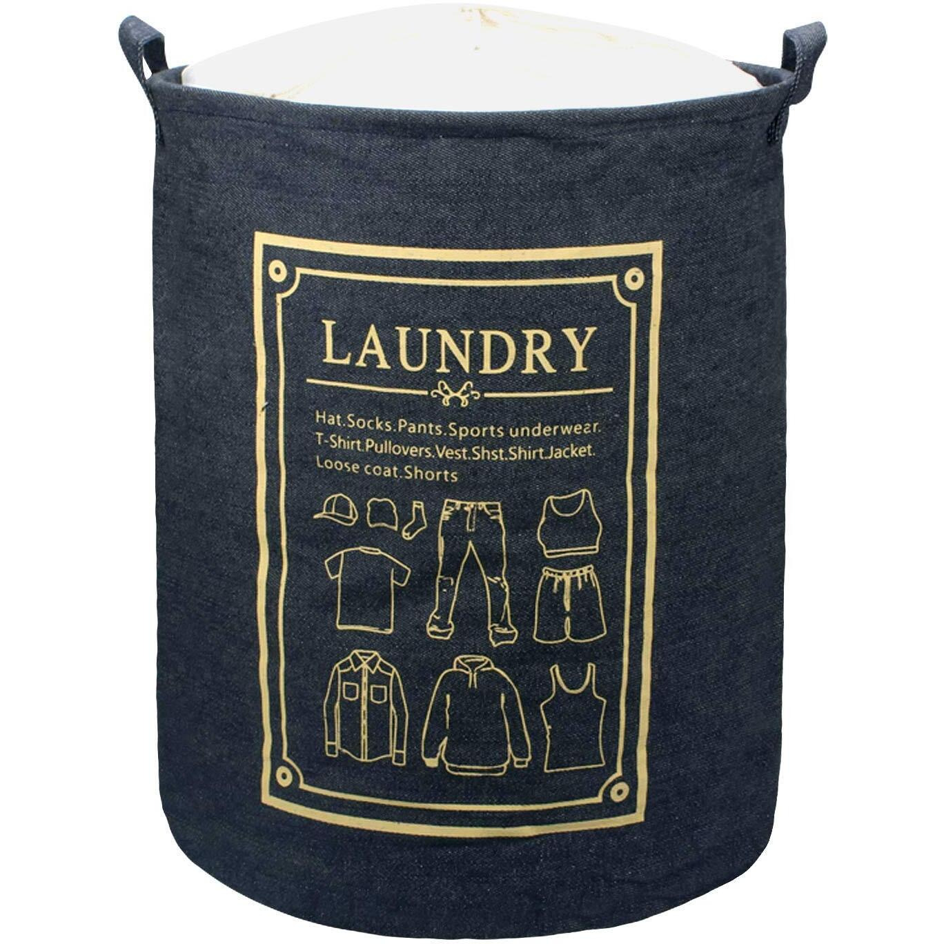 Styleys Folding Laundry Bag For Clothes 63 - Litre With Drawstring Closure (S11051 - Navy Blue)