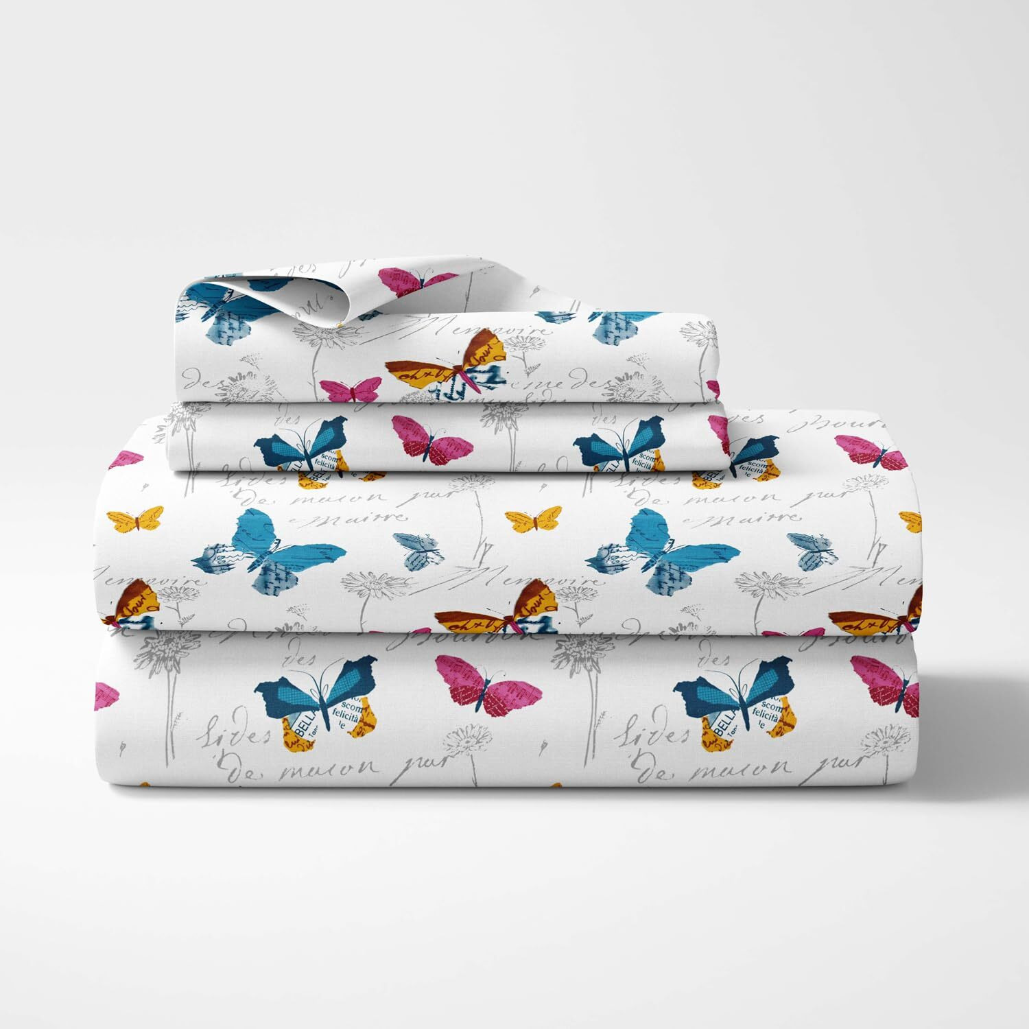 Haus & Kinder Double Size Bedsheets For Bed, 186 Tc, 100% Cotton Bed Sheet For Queen Size Bed With 2 Pillow Covers, Bedsheet With French Riviera Design