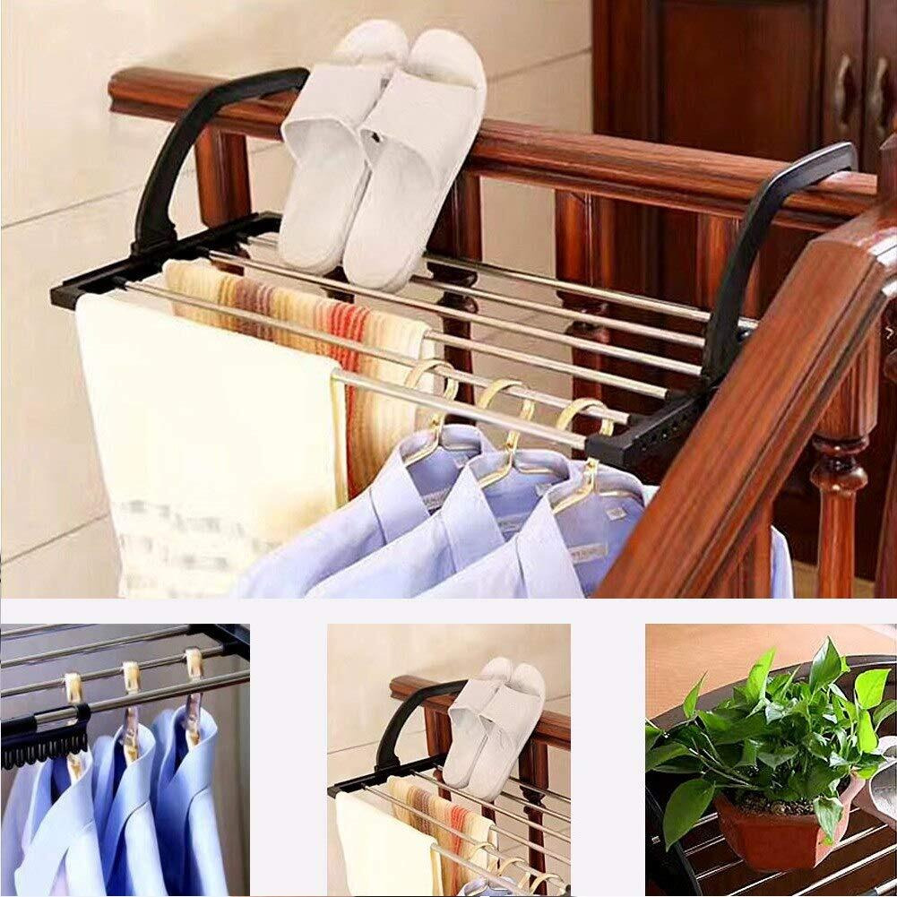 Home Cube 1 Pc Foldable Drying Rack, Indoor/Outdoor Easy Install Folding Clothes Towels Drying Rack Shoe Rack Hanging On The Door Bathroom Windowsill Guardrail Corridor Balcony, Transparent