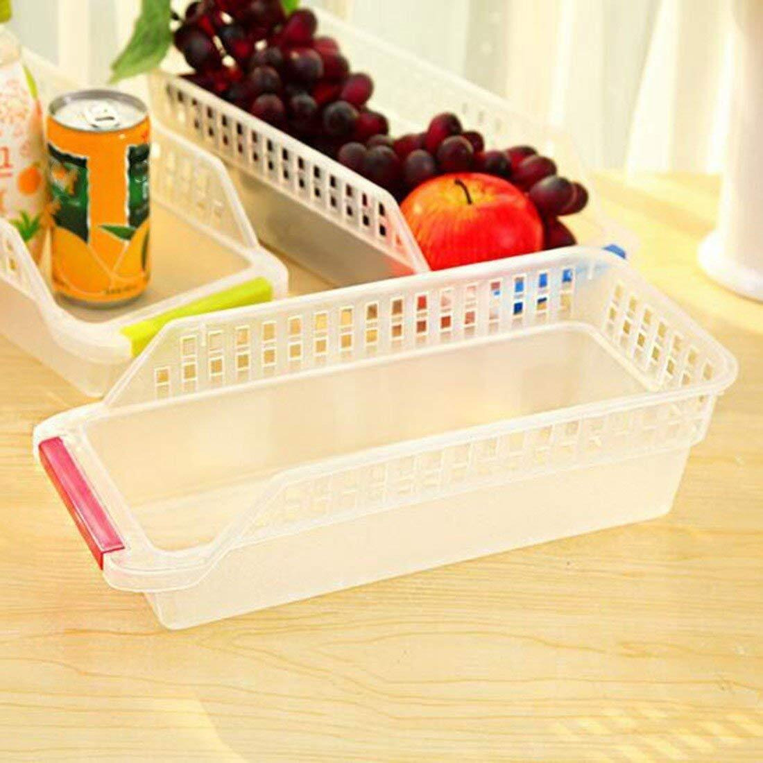 Inditradition Space Saver Fridge Organizer Bins | Stackable Refrigerator Food Storage Organizer, Food Grade Plastic (Pack Of 8)