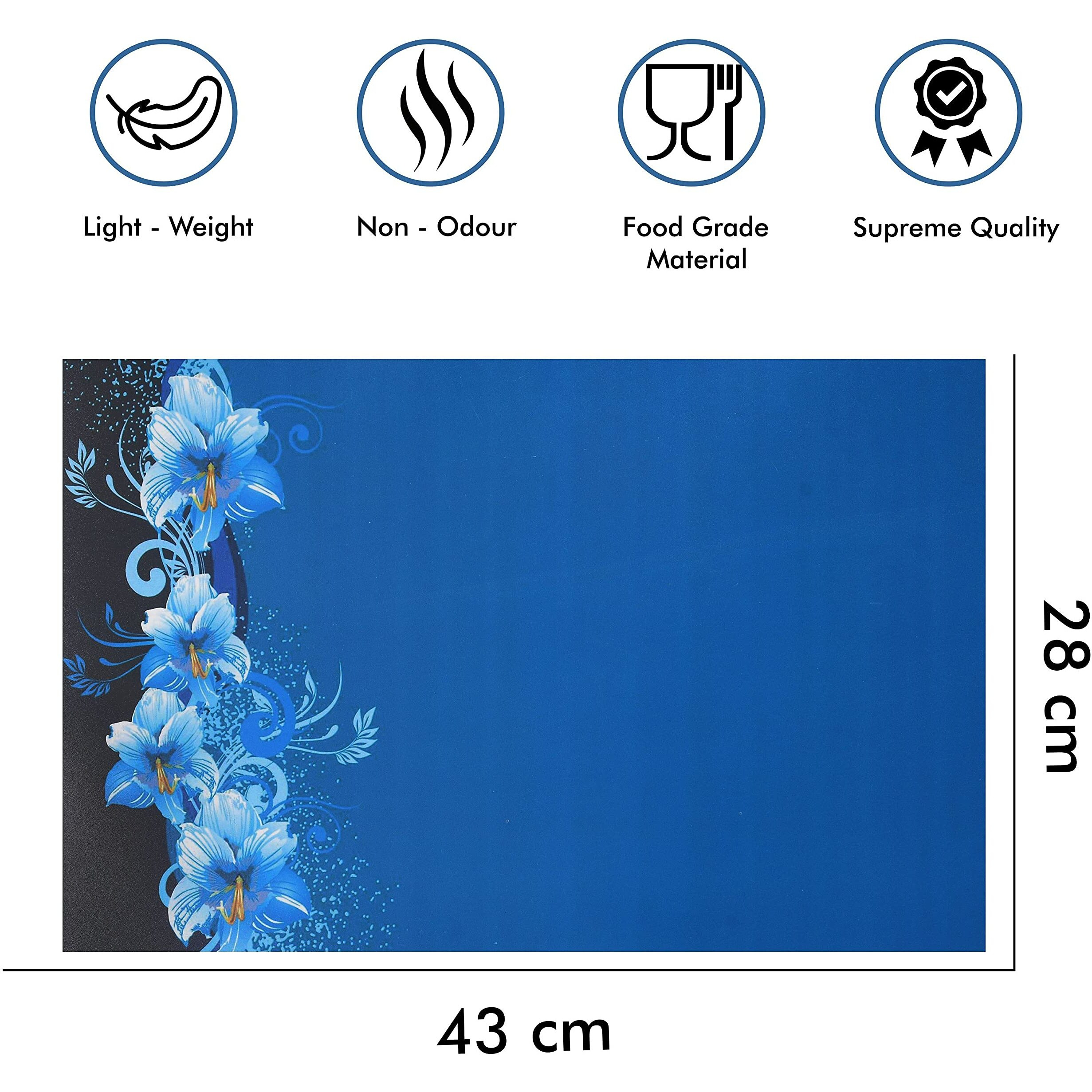 Yellow Weaves Combo Of Fridge Top Cover, 1 Handle Cover + 3 Fridge Mats, 5 Piece Set(Blue)
