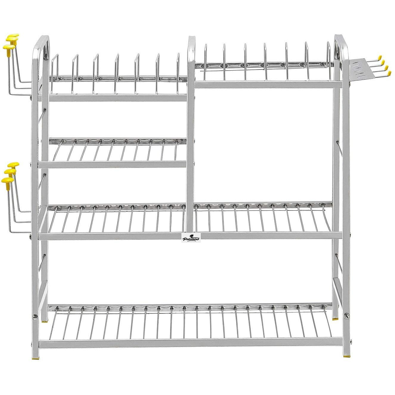 Palomino Polo 24 * 24 Inch Wall Mount Modern Kitchen Utensils Dish Rack Stainless Steel Kitchen Rack Utensil Rack Utensil Stand