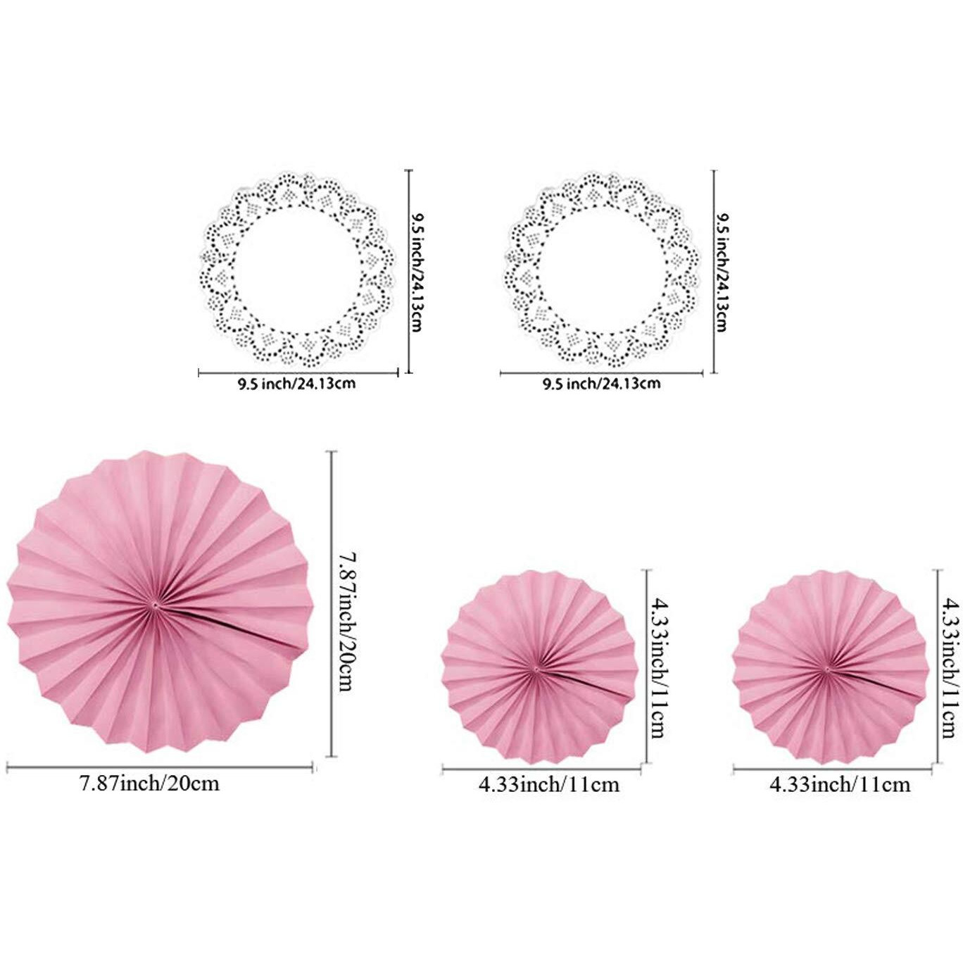 Amfin (6 Pack Party Fans Party Decoration Materials Party Fans For Decoration Decor For Wedding Baby Shower Birthday Party - Pink
